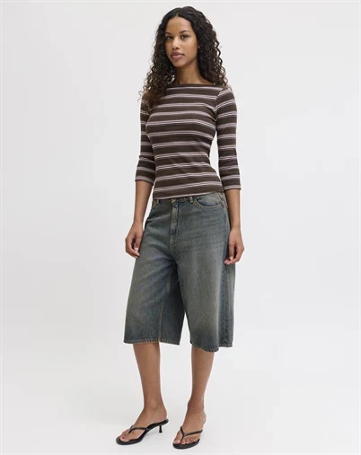 JJXX - JXFifi Striped Boatneck Bluse - Demitasse